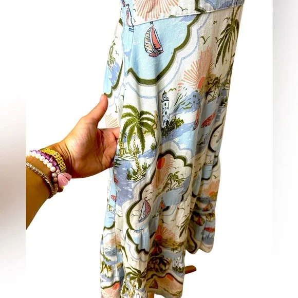 CYNTHIA ROWLEY NEW TROPICAL MAXI DRESS. - Picture 7 of 8